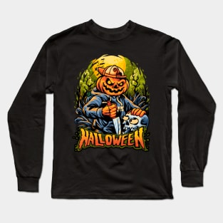 Halloween pumpkin head terror Long Sleeve T-Shirt